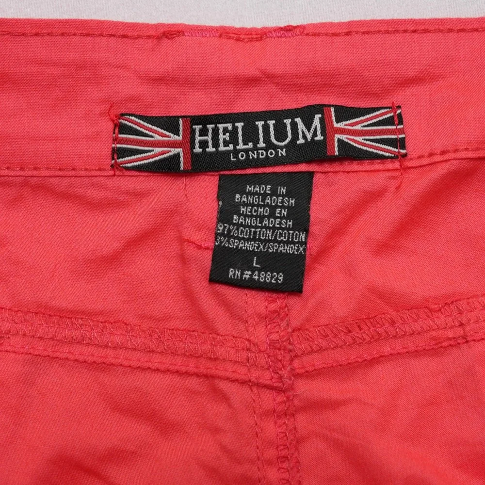 Helium London Side Laced‎ Shorts Womens Large Red 6-Pocket Utility Cargo